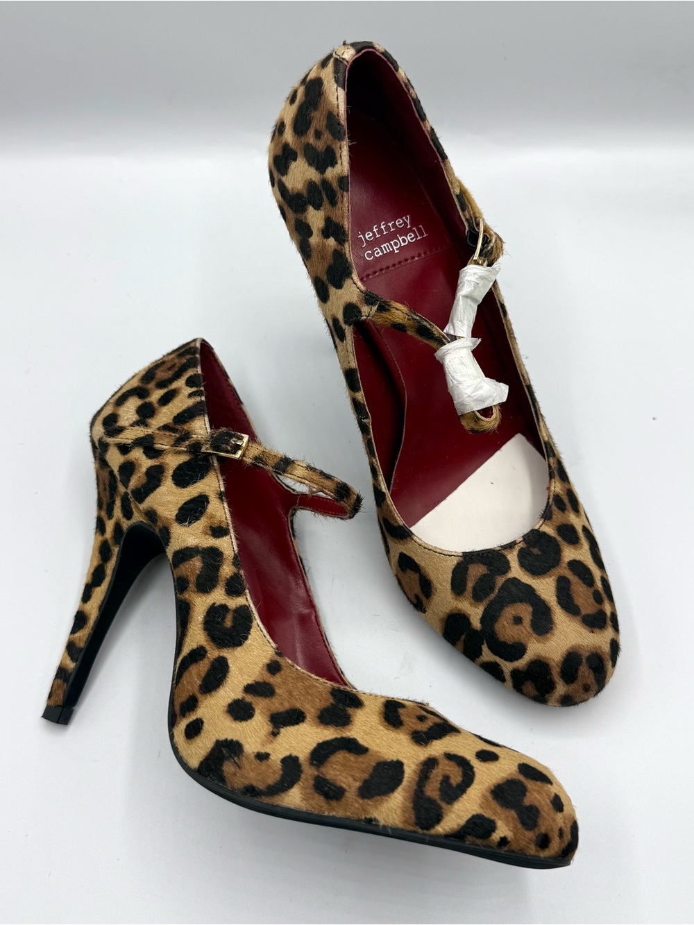 Jeffrey Campbell Leopard Calf Hair Mary Jane Pumps Women’s Size 7.5 Heels